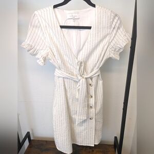 L'Academie stripe wrap dress